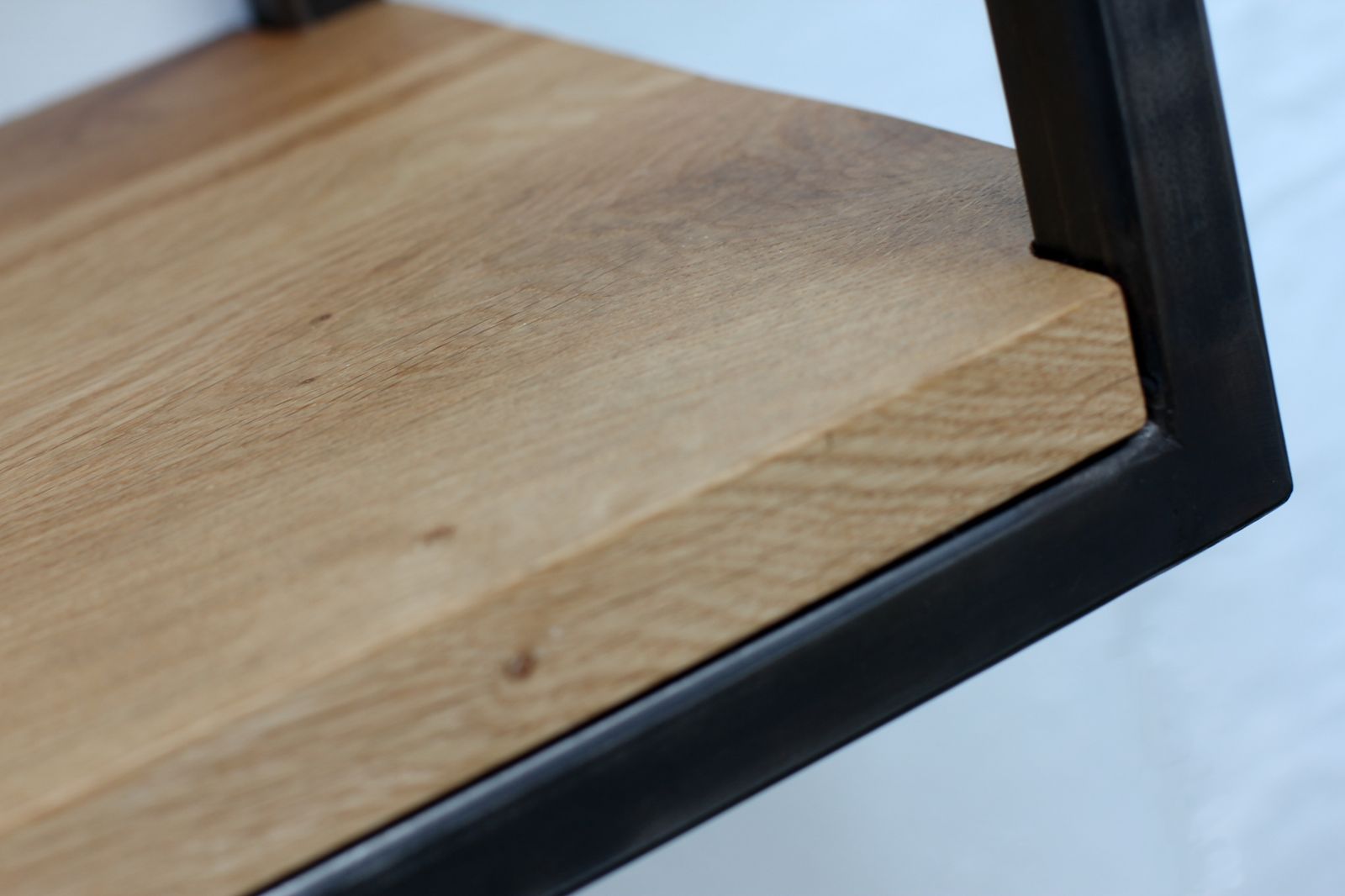 Orla Welded Dark Steel Box Section And Premium Oak Shelves photo for sale