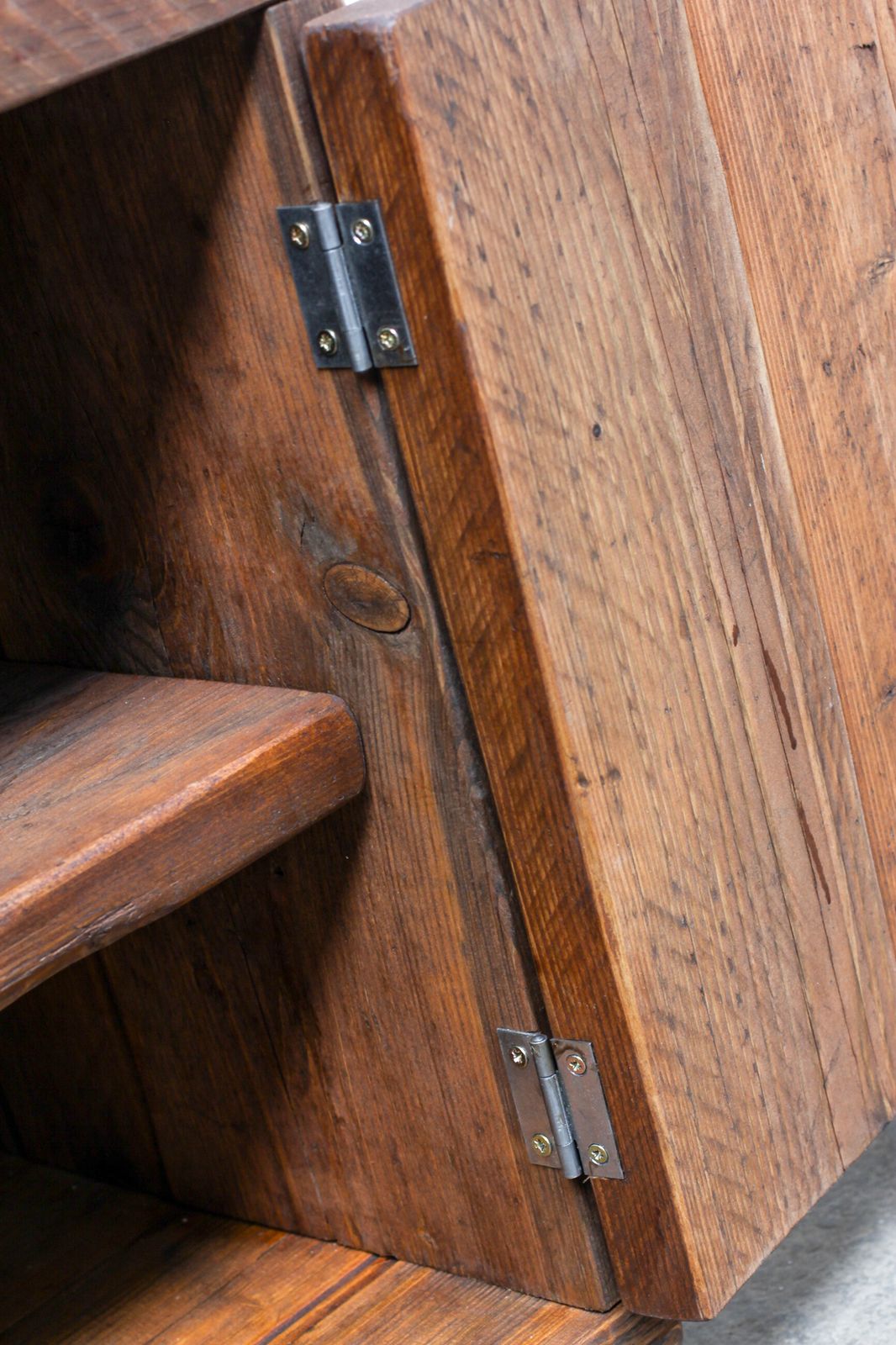 Hector Reclaimed Chestnut Stained Scaffolding Board And Steel Pipe Shelving Unit With Cupboard photo vintage