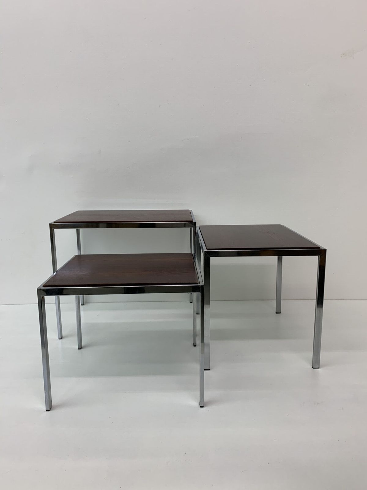 Set Nesteltafels Met Omkeerbaar Blad Van Cees Braakman Voor Pastoe, Jaren 1970 photo vintage