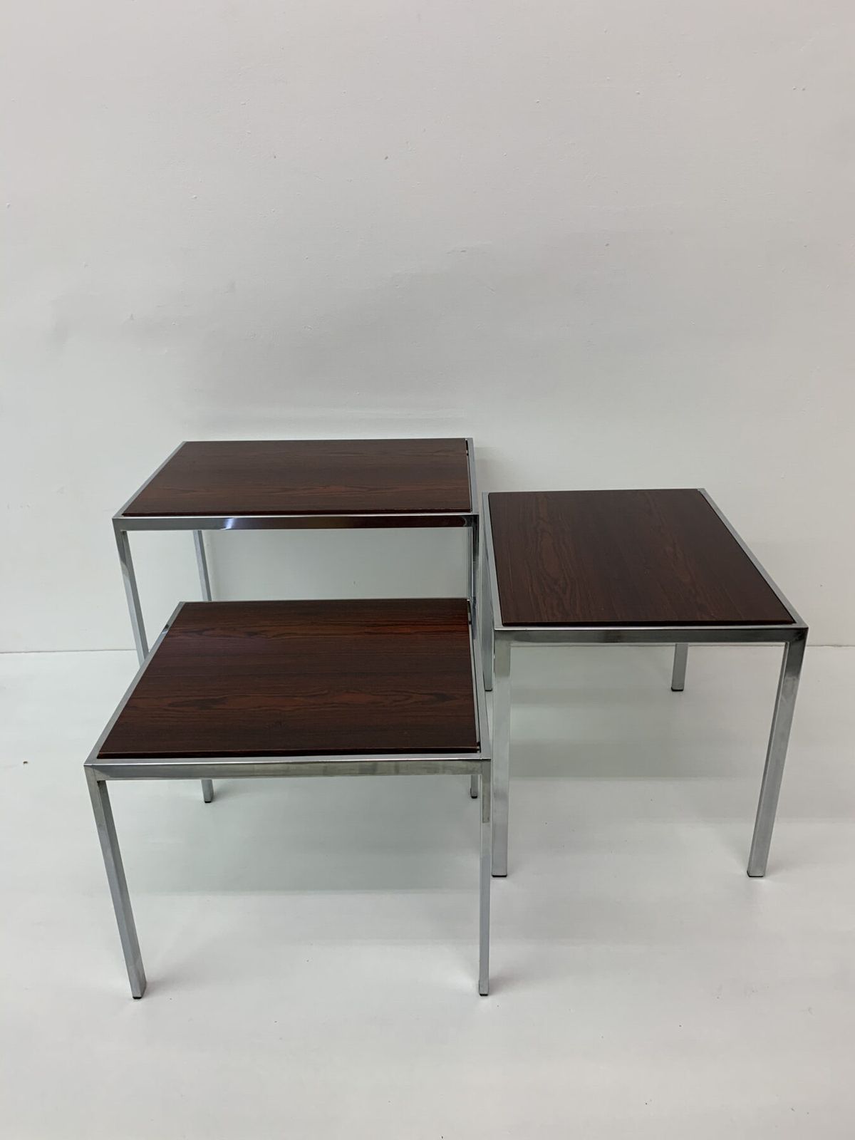 photo furniture Set Nesteltafels Met Omkeerbaar Blad Van Cees Braakman Voor Pastoe, Jaren 1970