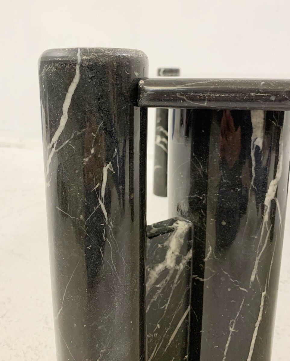 1970's Mid Century Black Marble Coffee Table photo vintage