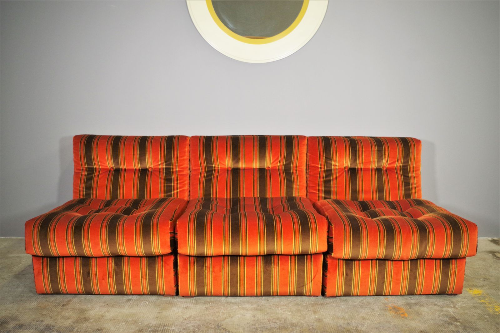 Striped Armchairs, 70s, 1970s, Vintage
