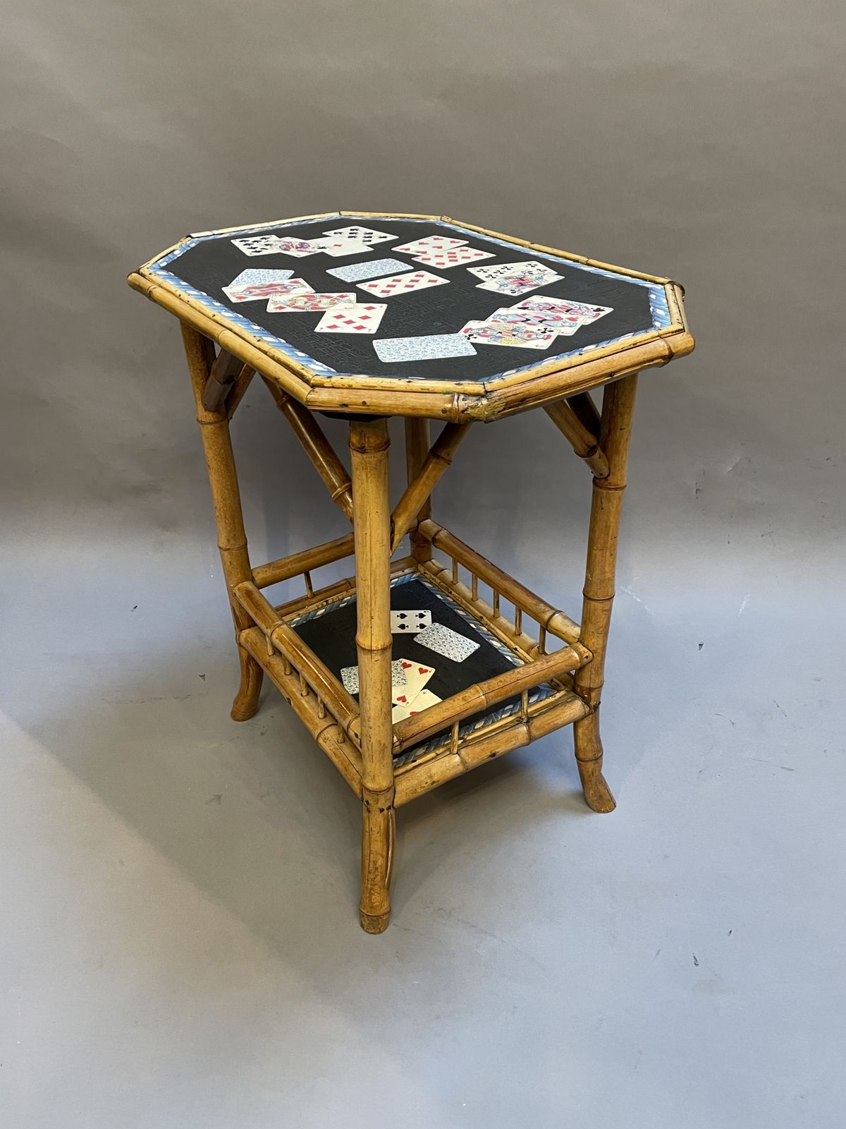 Victorian Bamboo Decoupage Table photo furniture