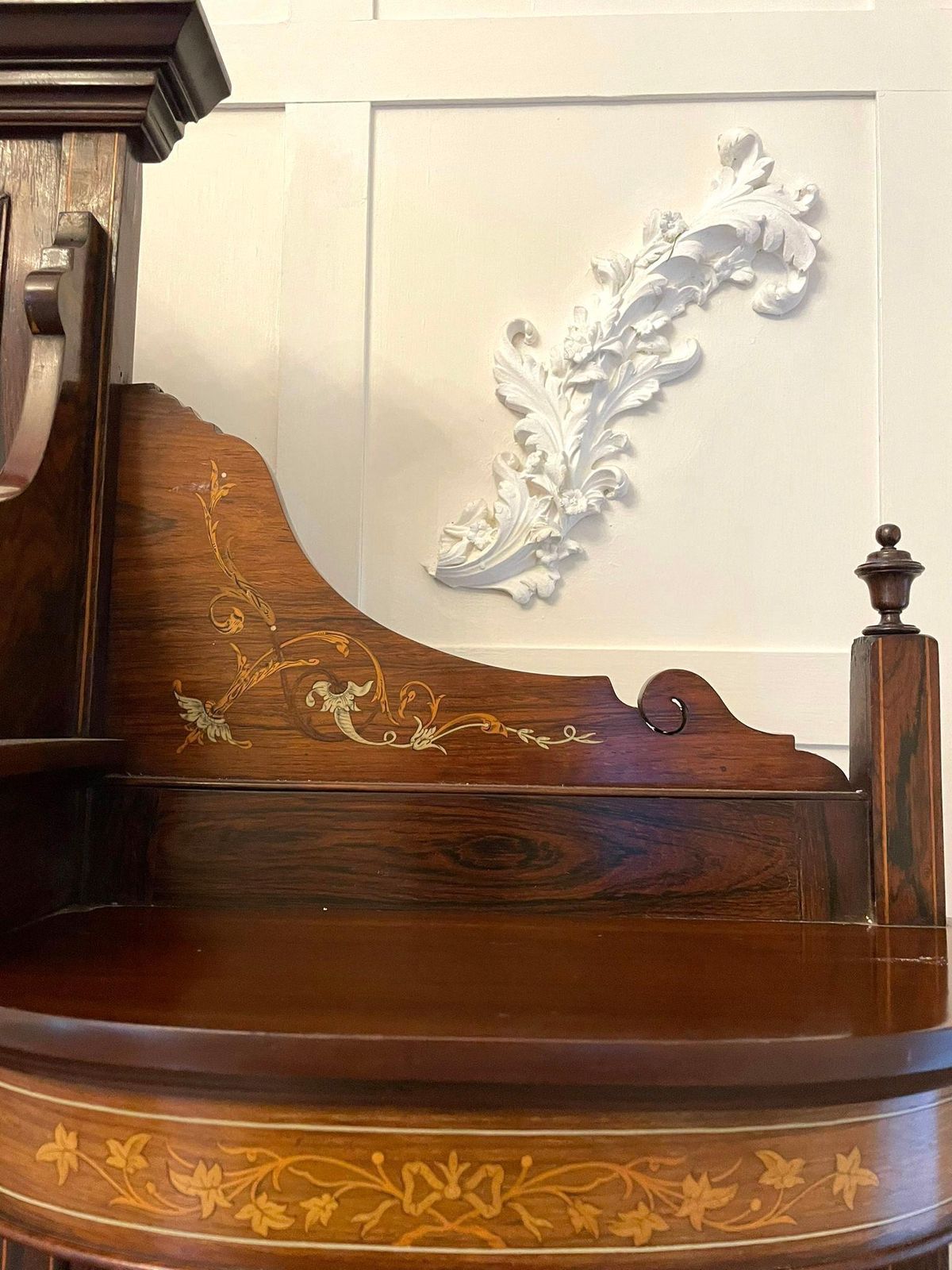Furniture Outstanding Quality Antique Victorian Rosewood Inlaid Side Cabinet photo