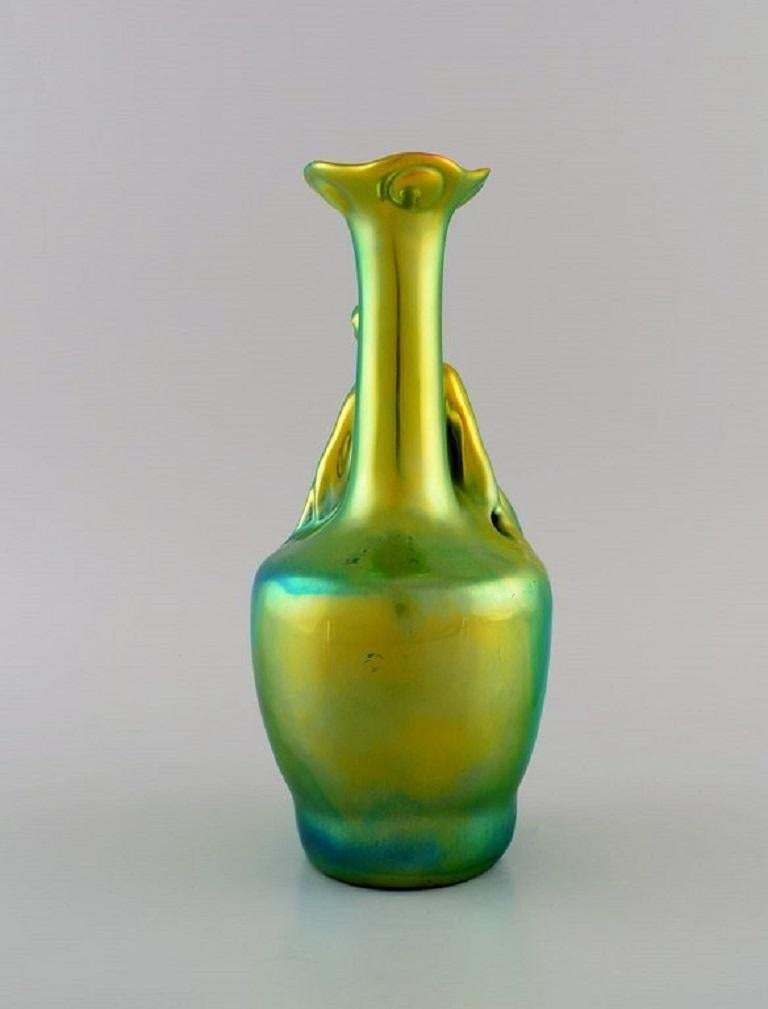 Zsolnay Art Nouveau Vase In Glazed Ceramics Modelled With A Sitting Woman photo Home Decor
