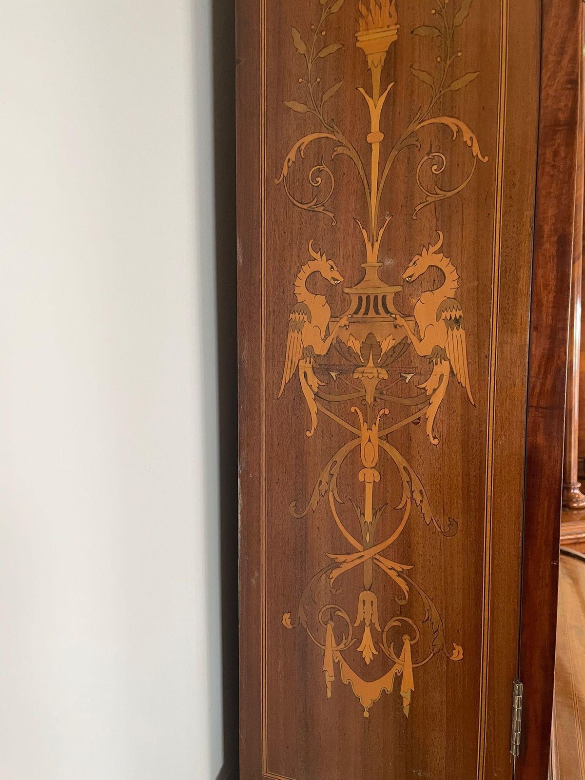 Fine Quality Antique Victorian Mahogany Inlaid Cylinder Bookcase photo for sale