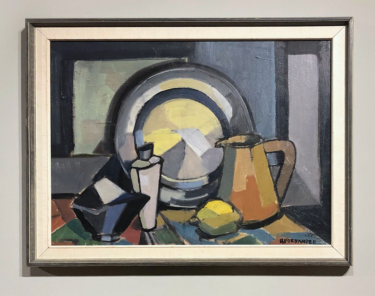 Swedish Still Life Painting Mid Century By Acke Fornander
