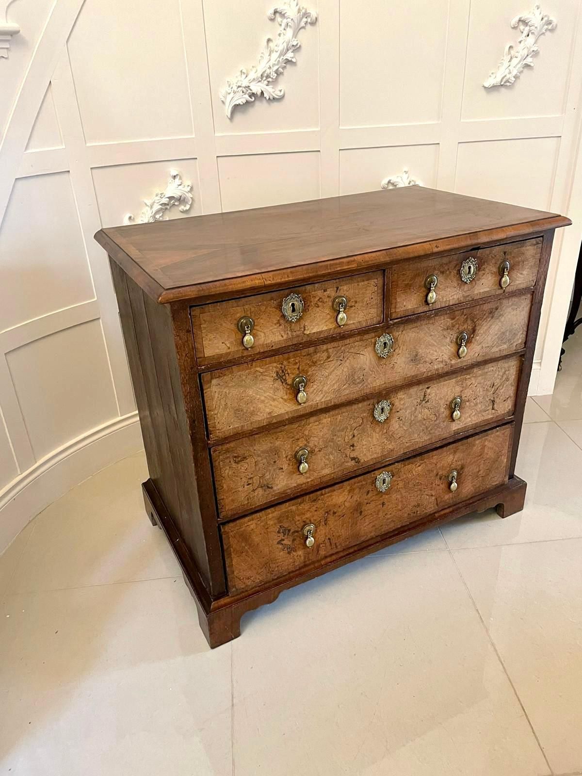 2950.0 Antique George I Quality Walnut Chest Of Drawers photo