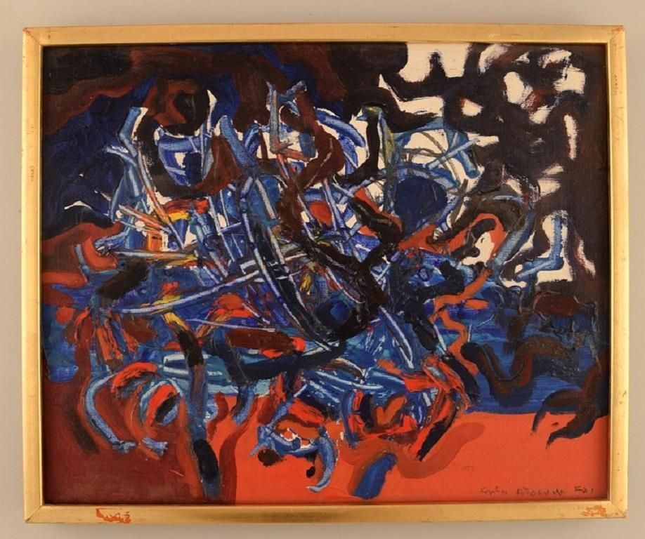 Sven Inge Höglund  Oil On Canvas  Abstract Composition  1960s/70s photo furniture
