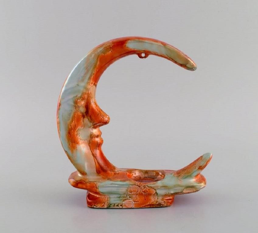 European Studio Ceramicist, Tealight Candle Holder Shaped Like The Moon photo furniture