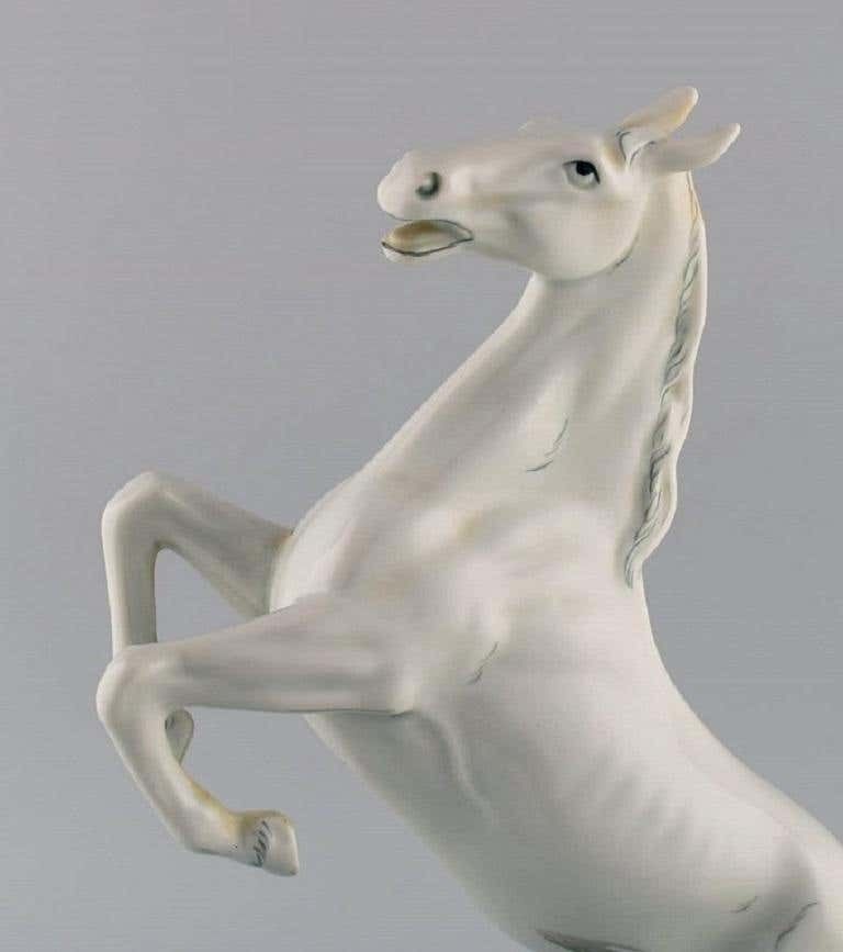 Royal Dux, Prancing Horse In Hand Painted Porcelain, 1940s photo furniture