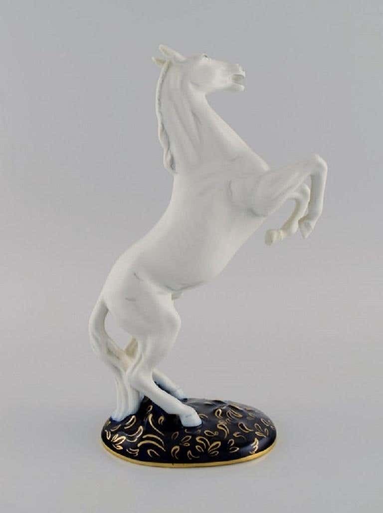 Royal Dux, Prancing Horse In Hand Painted Porcelain, 1940s photo 524.0