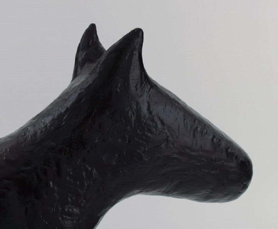 Unknown French Designer, Large Sculpture In Stoneware, English Bull Terrier photo vintage