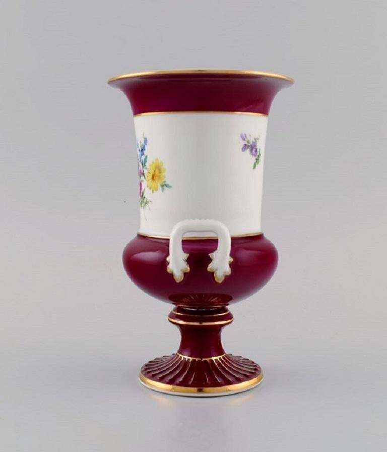 Antique Meissen Porcelain Vase With Hand Painted Flowers photo Home Decor