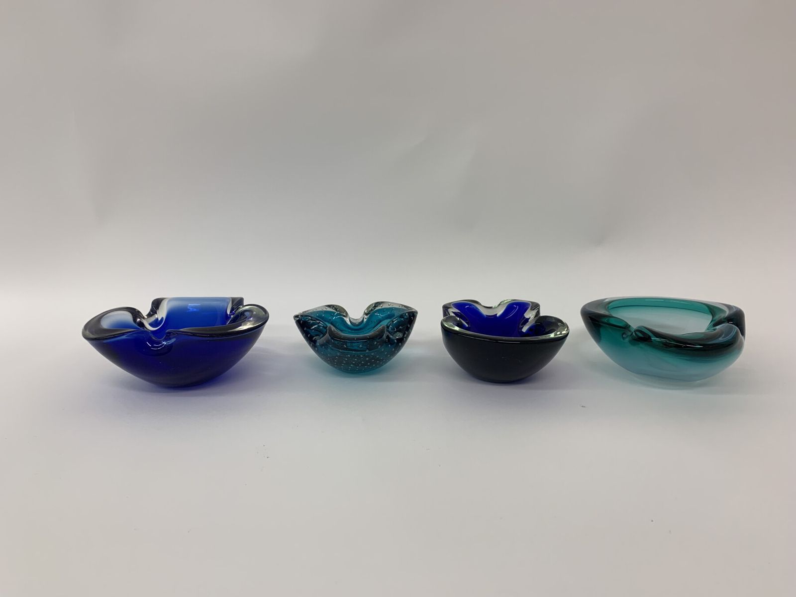 Mid Century Design Set Of 4 Blue Murano Glass Bowls , 1970’s photo furniture