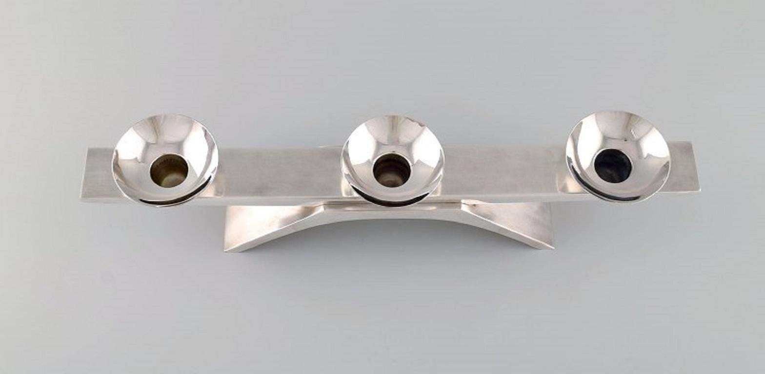 Wmf, Germany, Modernist Ikora Candleholder In Plated Silver photo 470.0