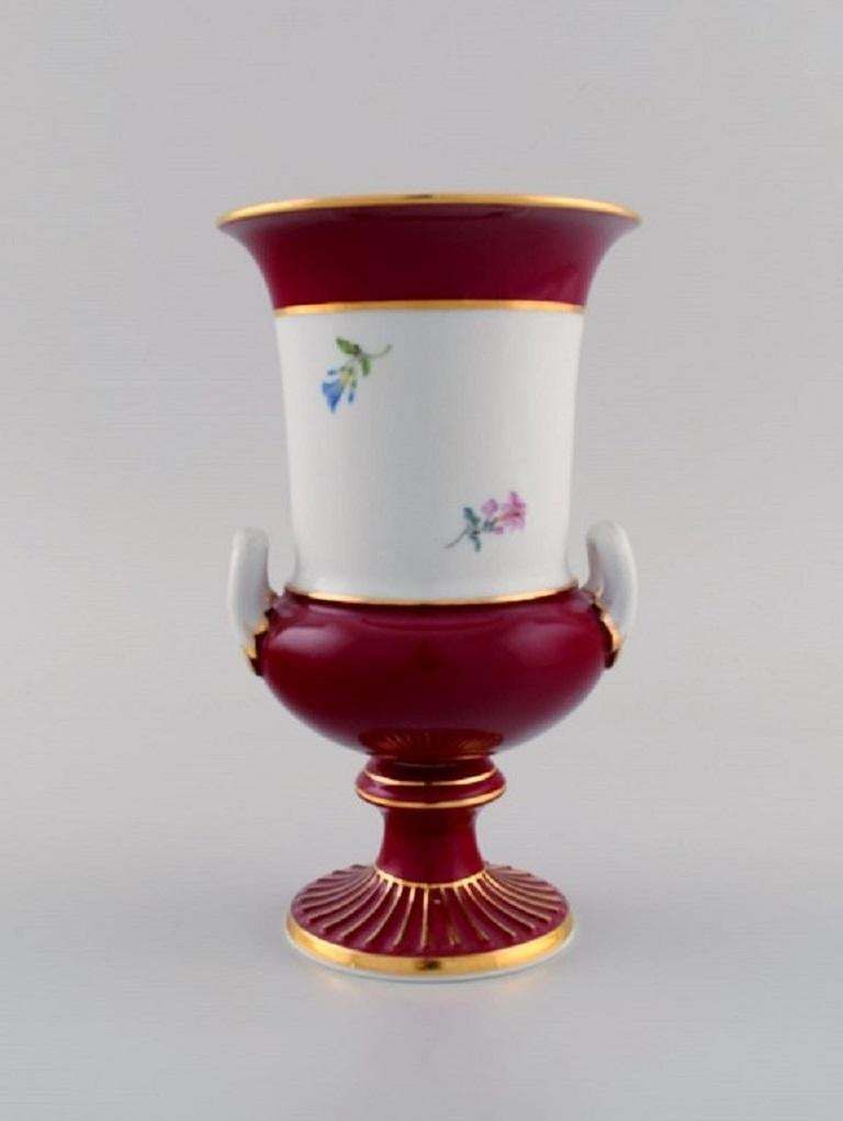 Antique Meissen Porcelain Vase With Hand Painted Flowers, Ca 1900 photo 525.0