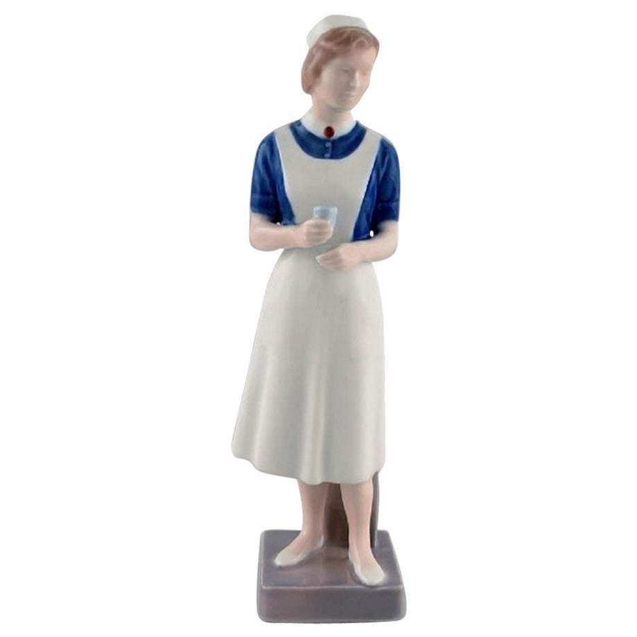 Royal Copenhagen Porcelain Figurine, Nurse, Dated 1969 1974