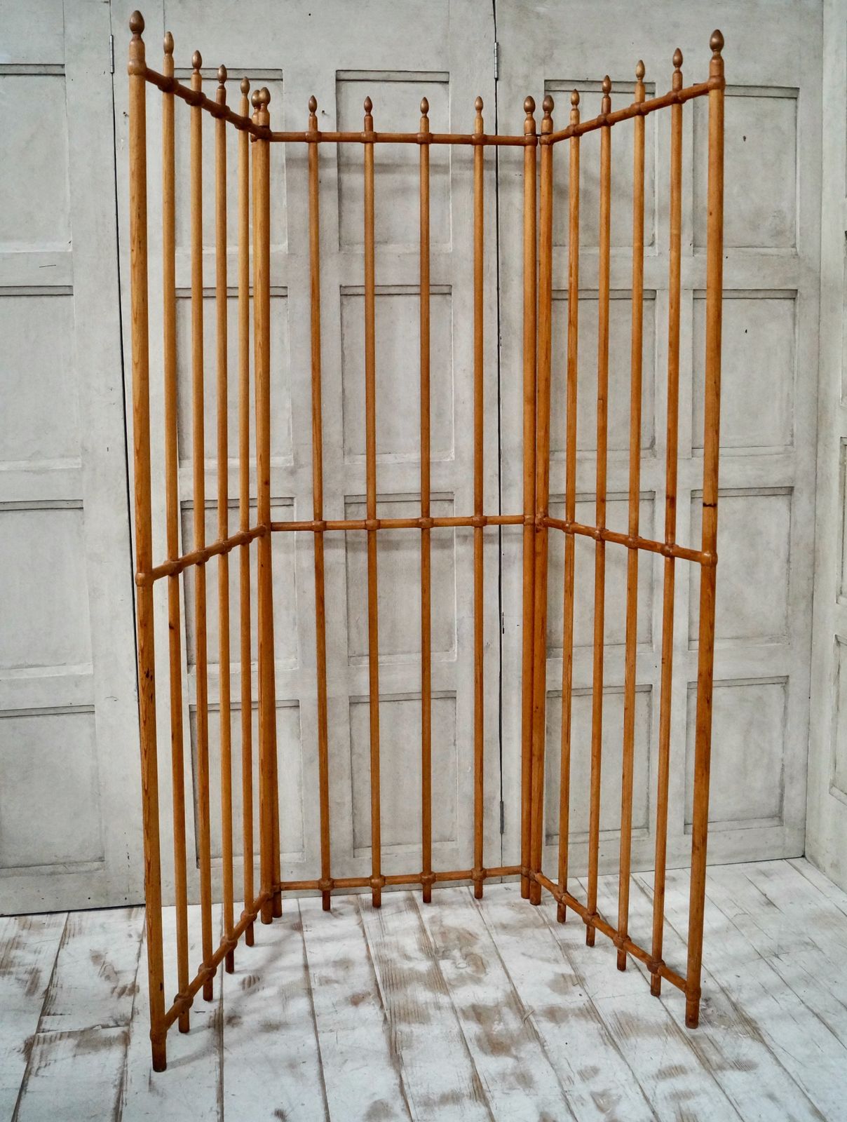 Victorian Arts & Crafts Pitch Pine Room Divider photo vintage