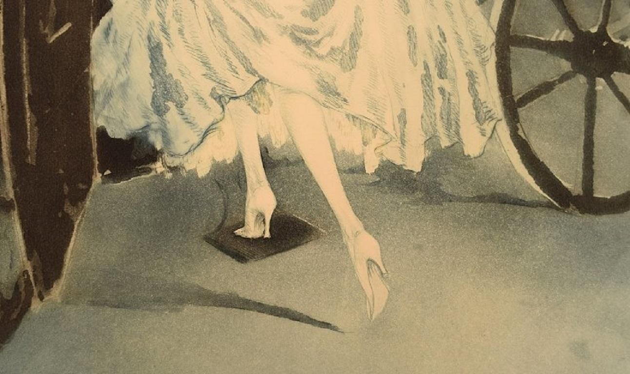 Louis Icart, Etching On Paper, "Départ", Approx. 1920 photo 516.0