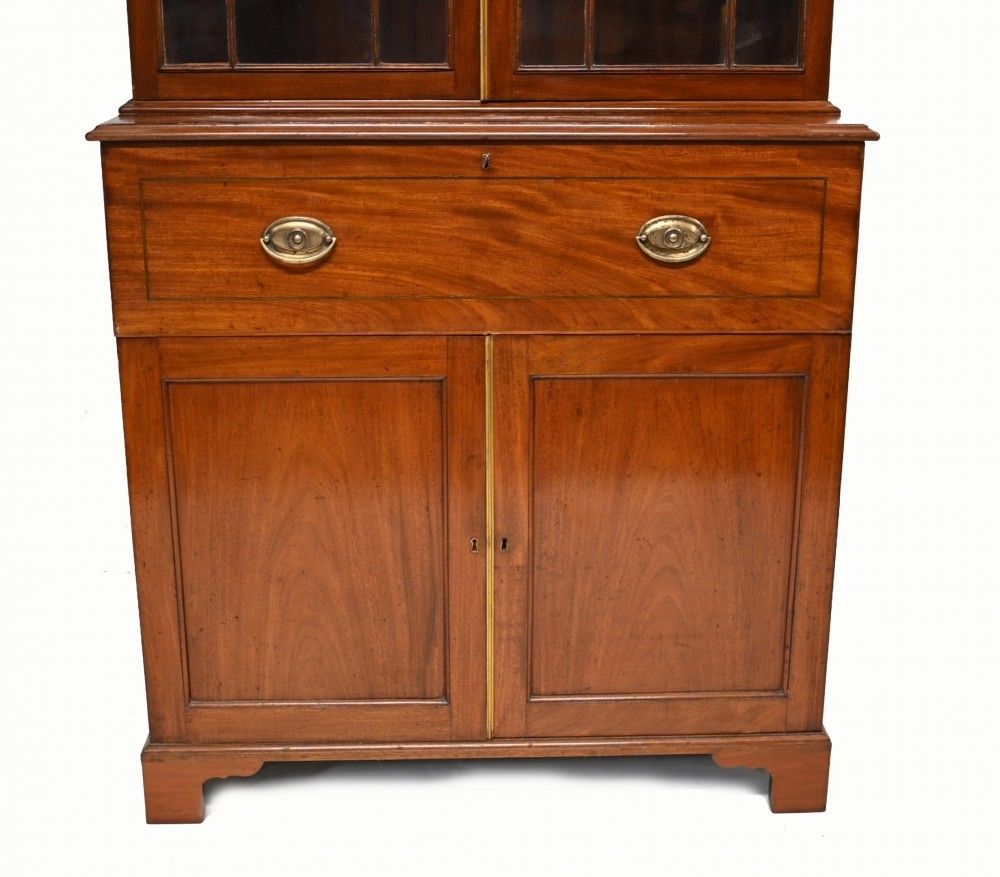 Georgian Secretaire Bookcase Desk Mahogany 1800 photo furniture