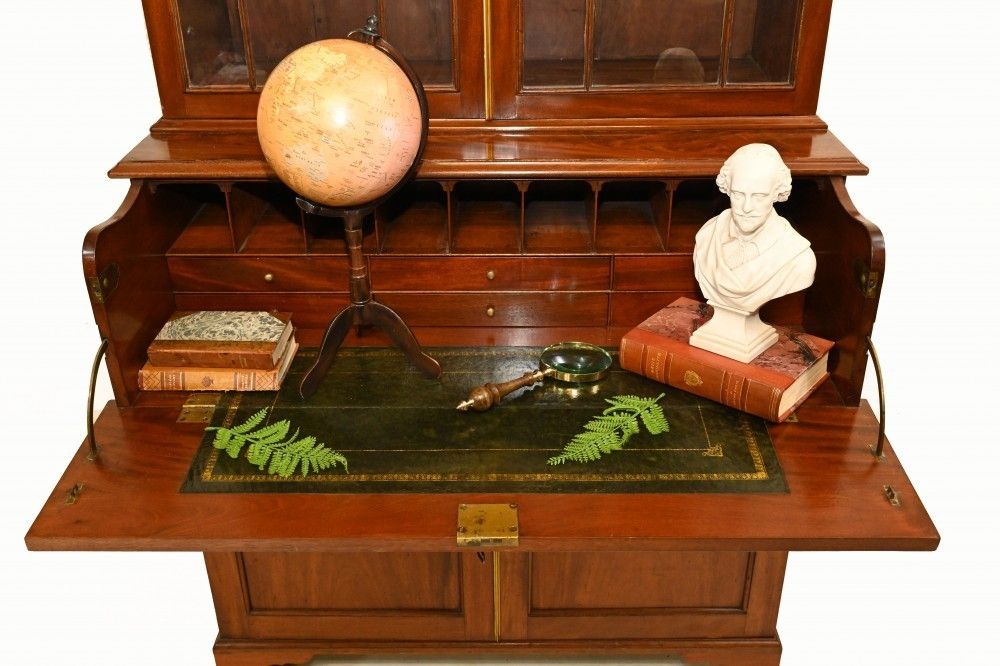 photo furniture Georgian Secretaire Bookcase Desk Mahogany 1800
