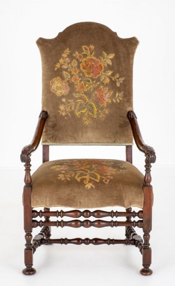 Jacobean Arm Chair Oak Hall Chairs 1870 photo Furniture