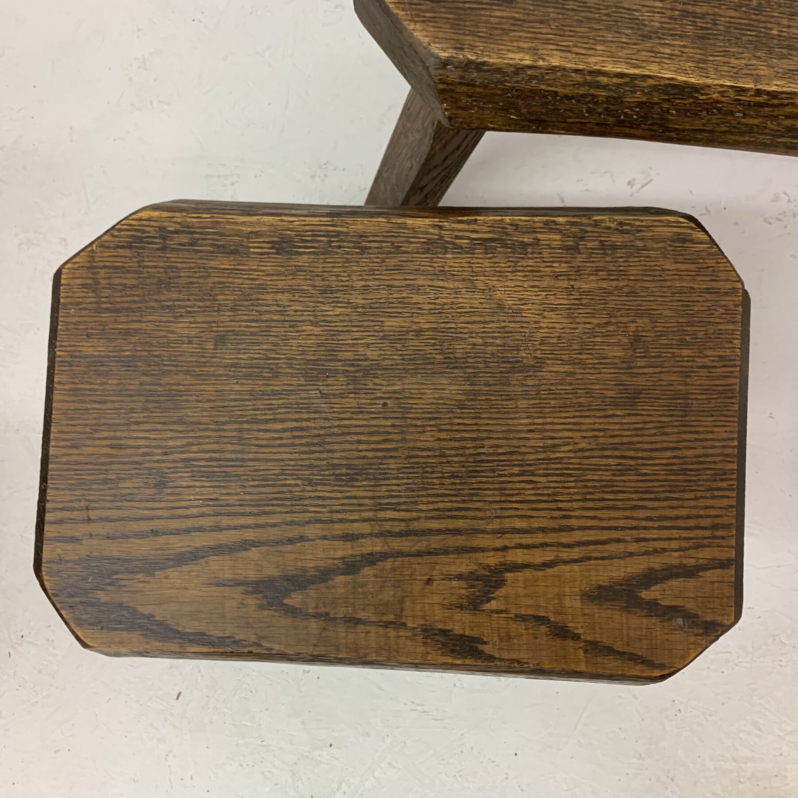 Set Of 3 Brutalist Oak Wood Nesting Tables, 1970’s photo buy