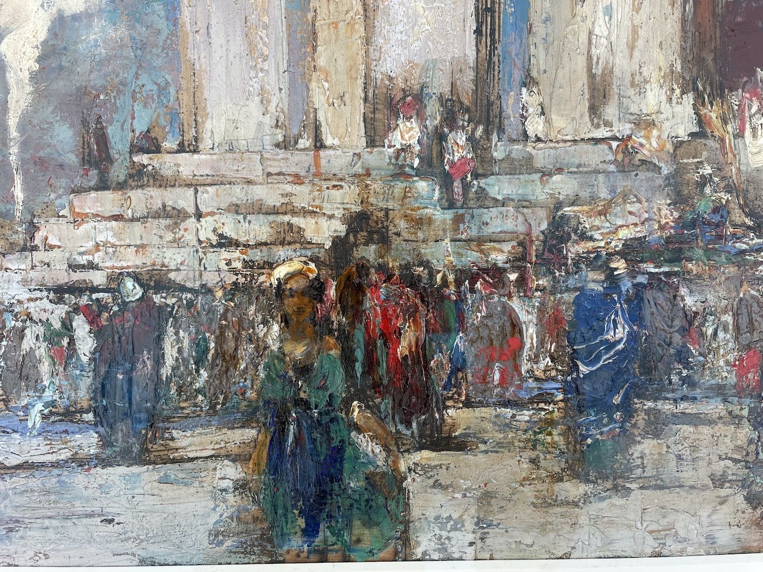20th Century Painting Of A Figures By A Classical Temple By William Walcot photo Art