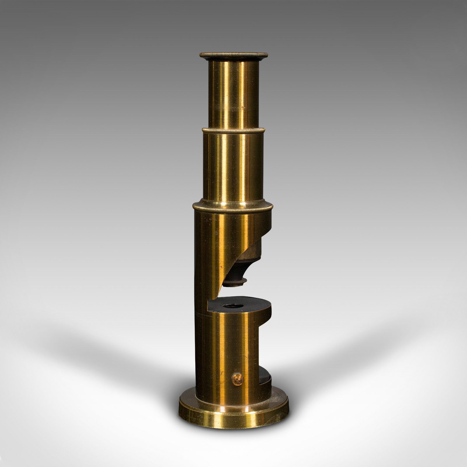 Antique Pocket Field Microscope, English, Brass, Instrument, C.1910 photo buy