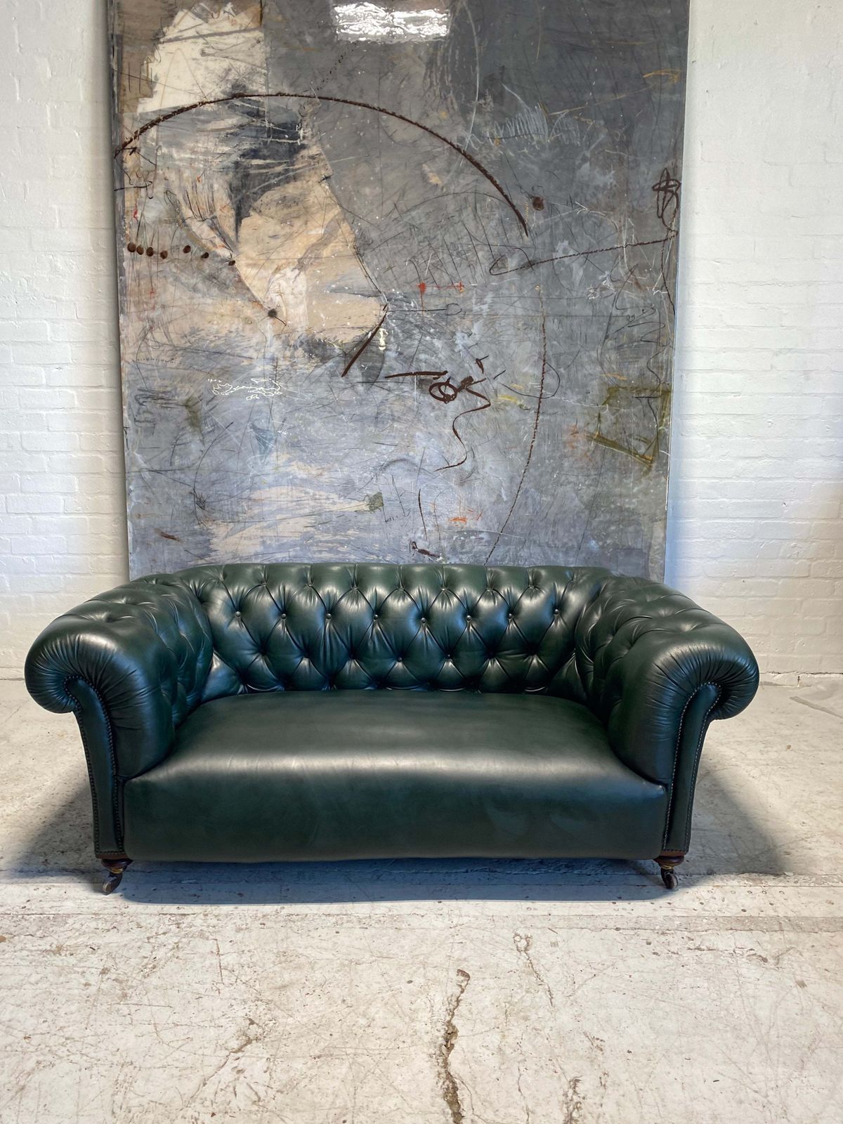 4999.0 Antique 19thc Chesterfield In Bank Of England Green photo