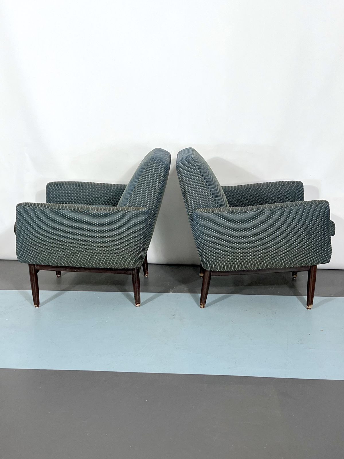 photo for sale Italian Mid Century Wood Modern Armchairs From 60s