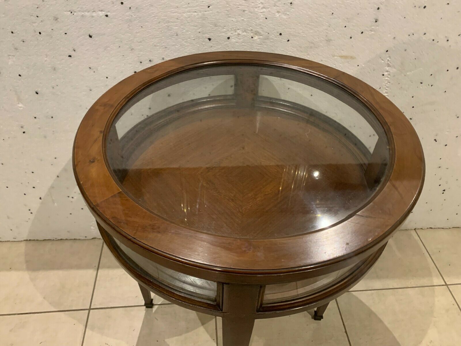 Louis XVI Style Showcase Pedestal Table With Removable Tray XX Century photo for sale