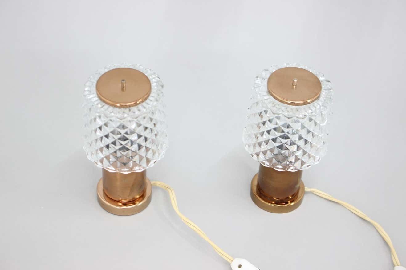 1970s Pair Of Copper Table Lamps By Kamenický šeno, Czechoslovakia photo Lighting