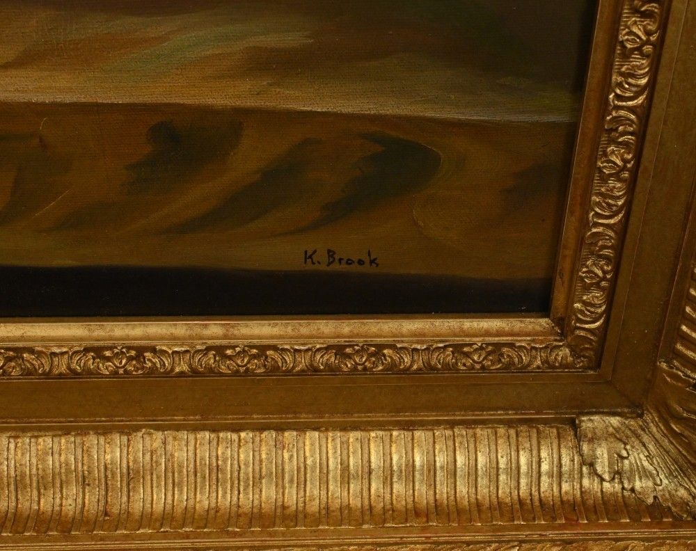 Dutch Oil Painting Still Life Floral Spray Gilt Frame photo furniture