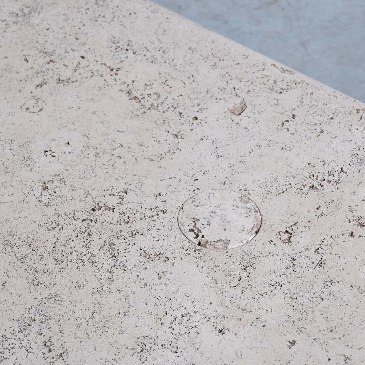 Angelo Mangiarotti Mid Century Travertine Table For Up & Up photo 7020.0