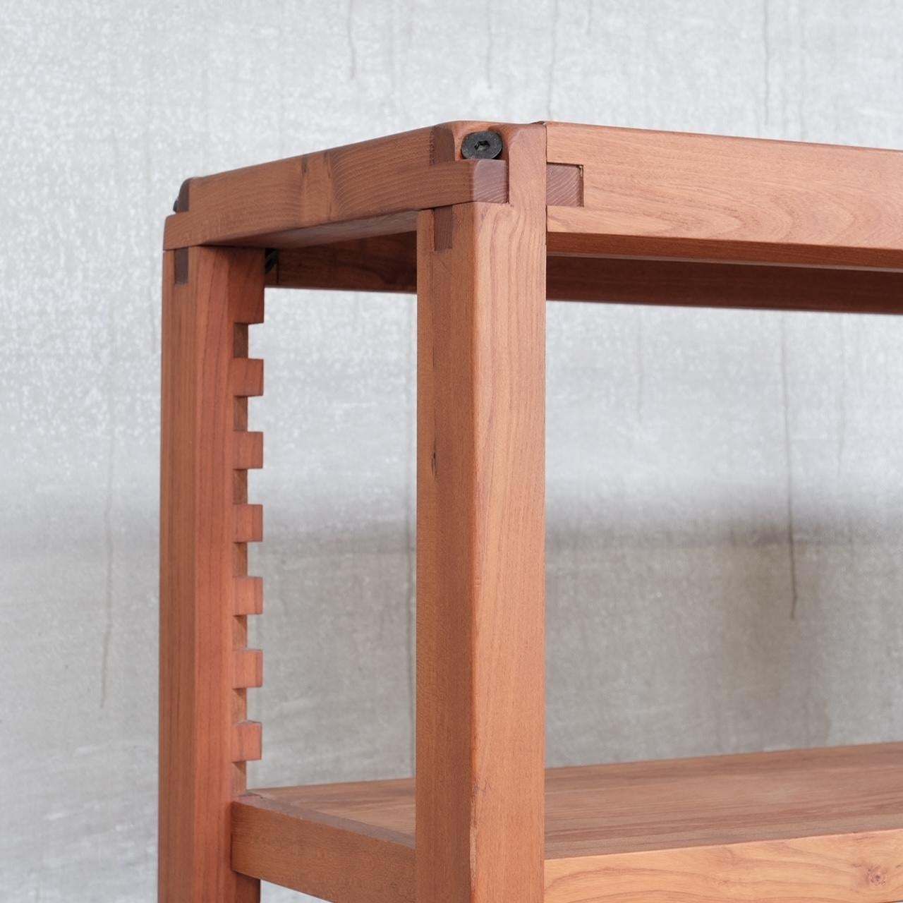 Pierre Chapo Mid Century Elm Shelving Cabinet B10 photo vintage
