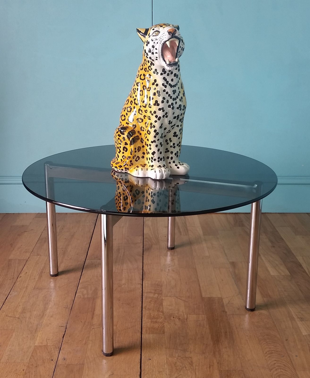 Italian Chrome Coffee Table, 1970s photo for sale