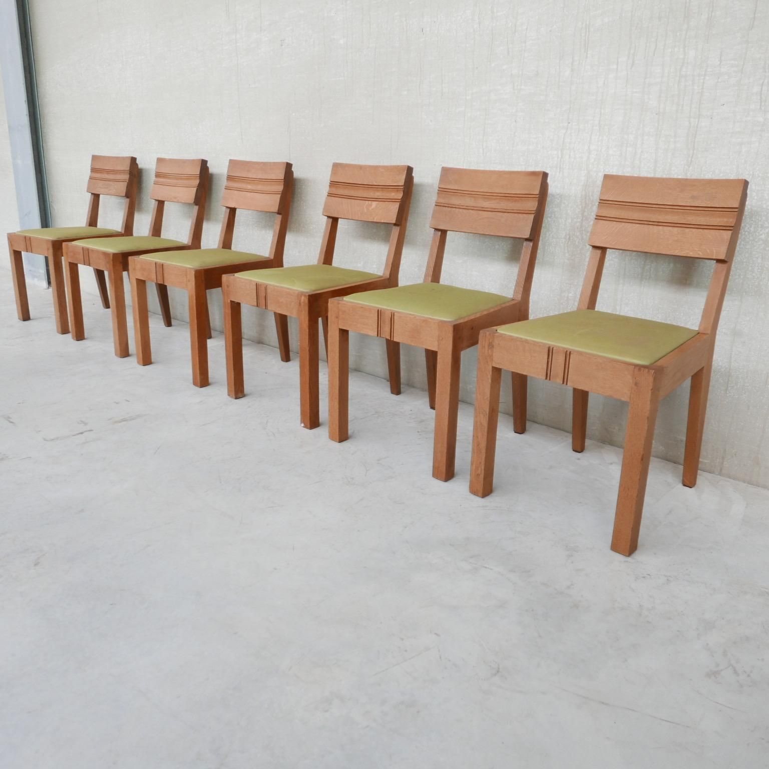 Set Of Six Charles Dudouyt Art Deco Dining Chairs 6