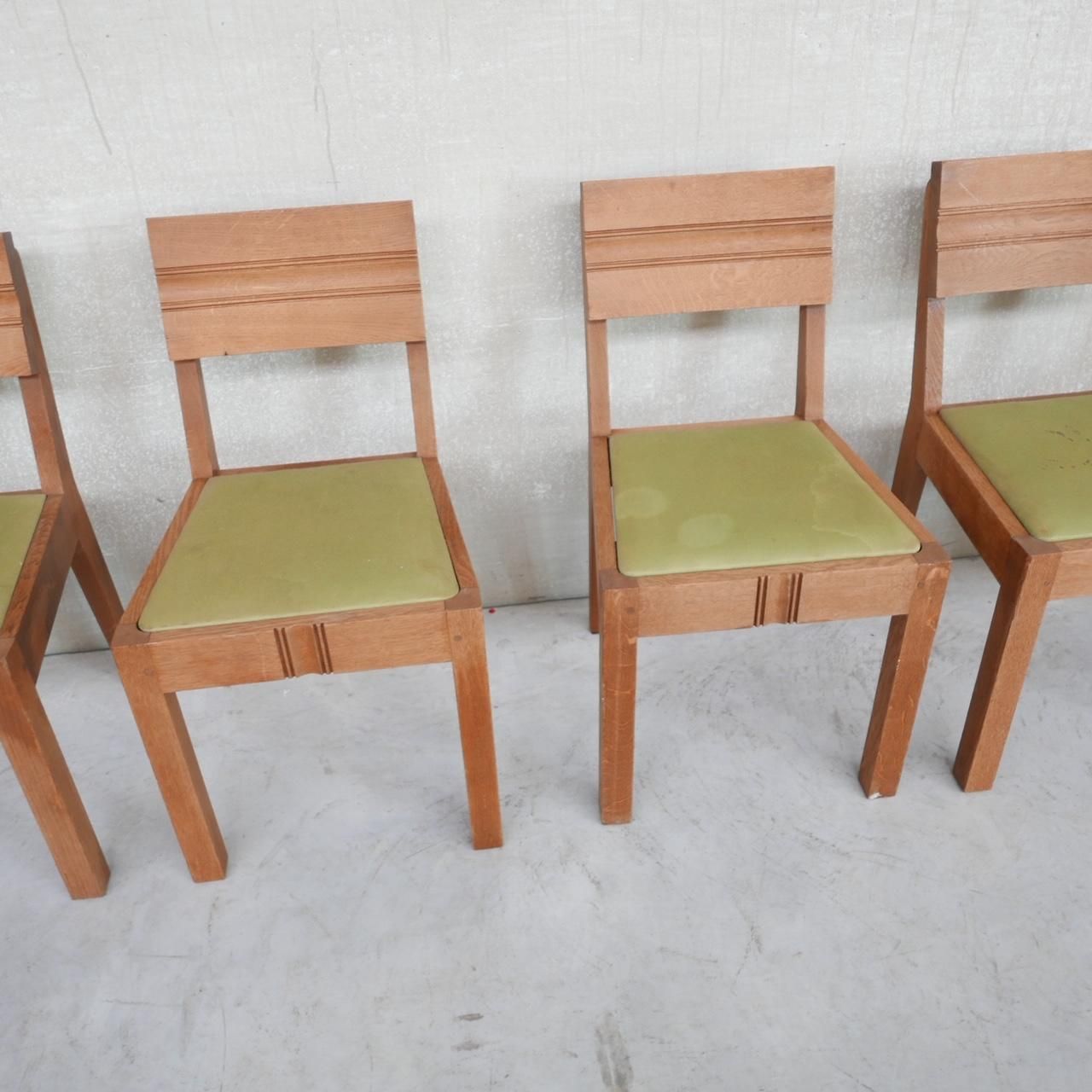Set Of Six Charles Dudouyt Art Deco Dining Chairs 6 photo 4590.0