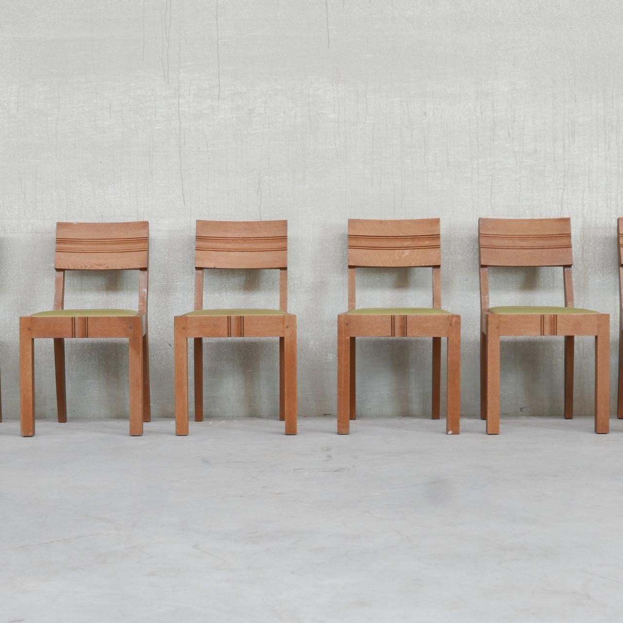 Set Of Six Charles Dudouyt Art Deco Dining Chairs 6 photo buy