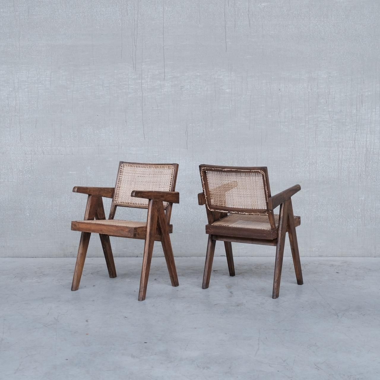 Pierre Jeanneret Pair Of Mid Century Office Armchairs photo for sale