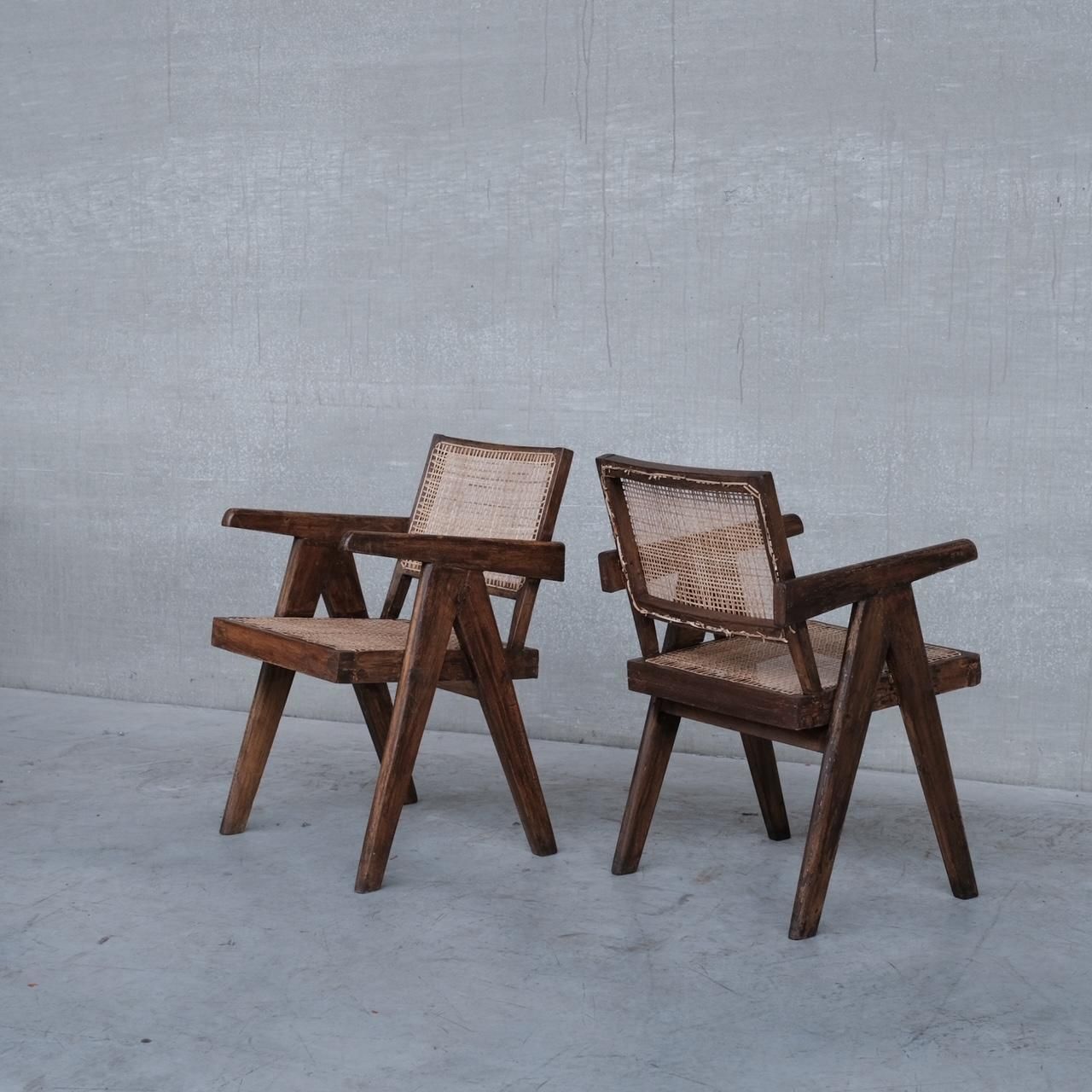 Pierre Jeanneret Pair Of Mid Century Office Armchairs photo Furniture