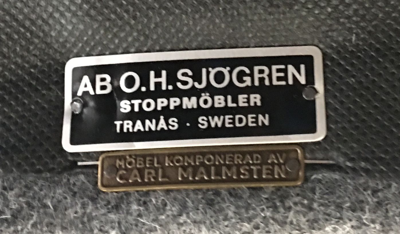 2 Seat 'Samas'sofa By Carl Malmsten For O.H. Sjogren Of Sweden In New Grey Woolen Fabric photo 1950.0