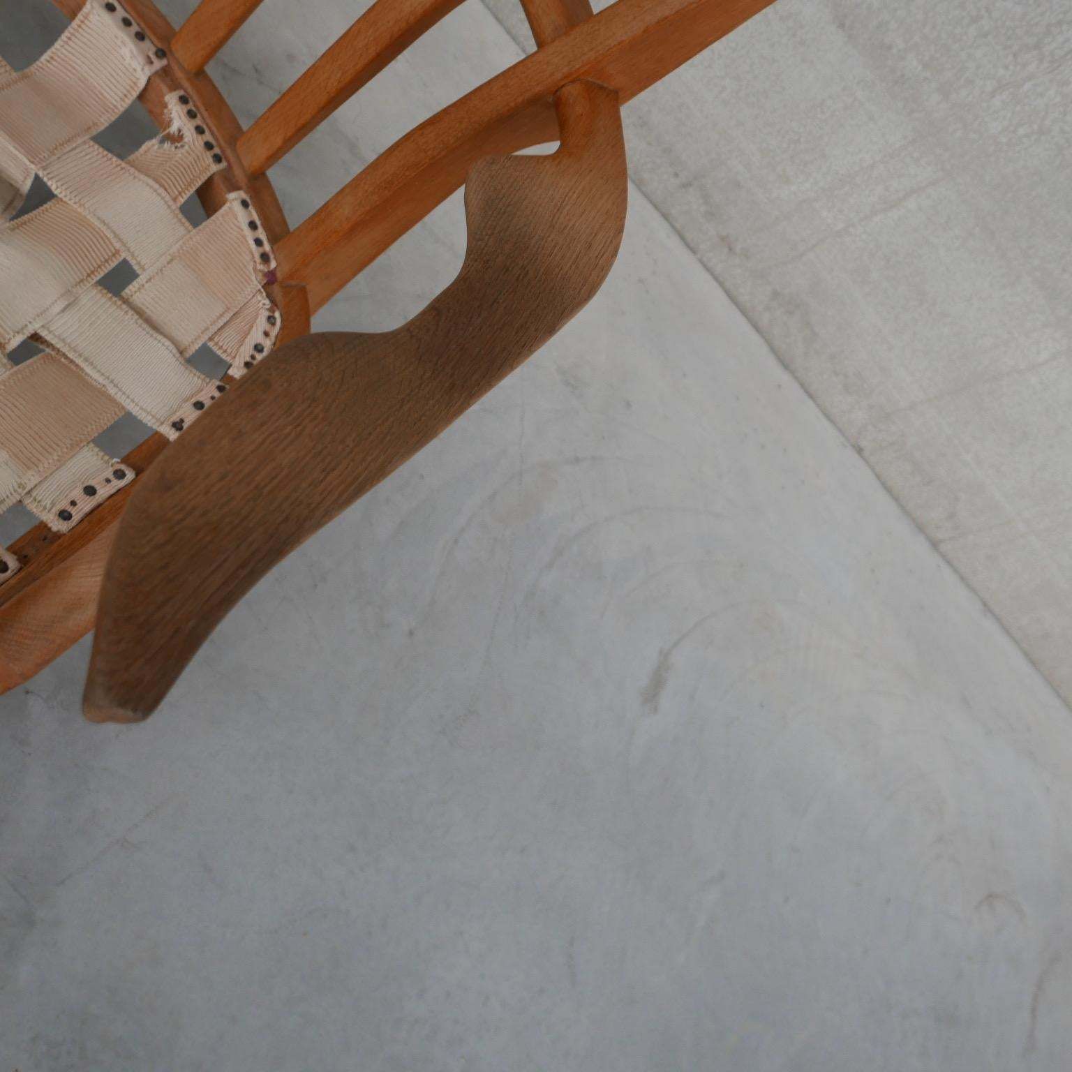 Guillerme Et Chambron Oak Mid Century Repos Armchair photo for sale