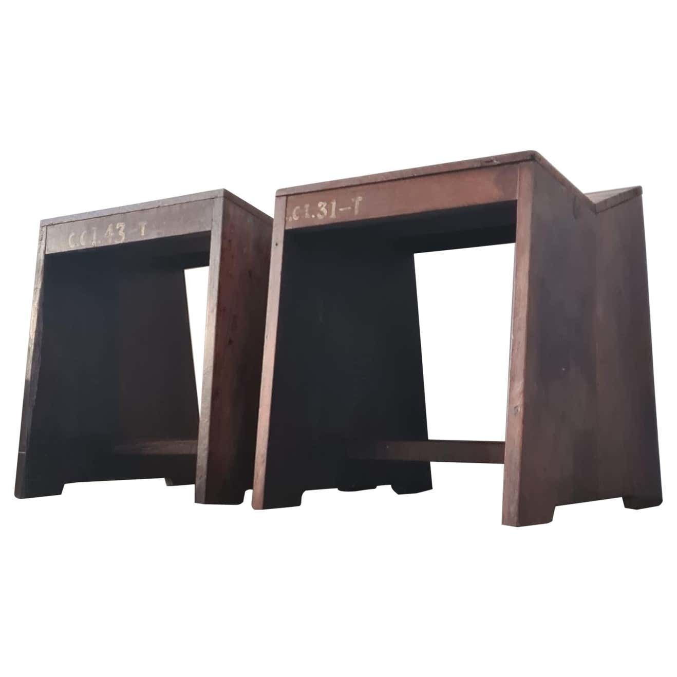 Pierre Jeanneret Pj Si 68 A Sewing Stools Chandigarh India