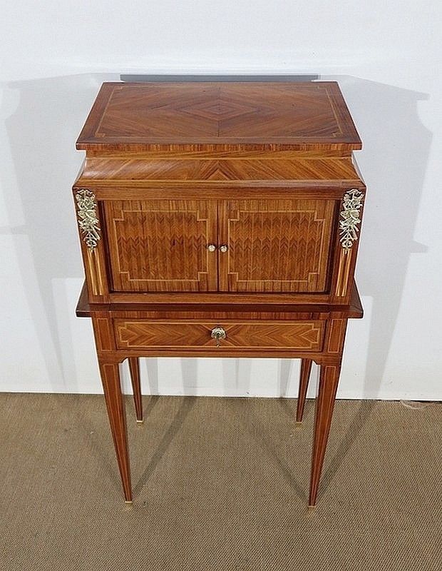 Small Cabinet In Marquetry Of Various Woods, Louis XVI Style – 1900 photo furniture