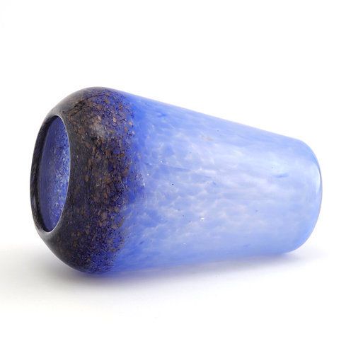 Monart Art Deco Glass Vase In Blue And Black With Aventurine C1930 photo Home Decor