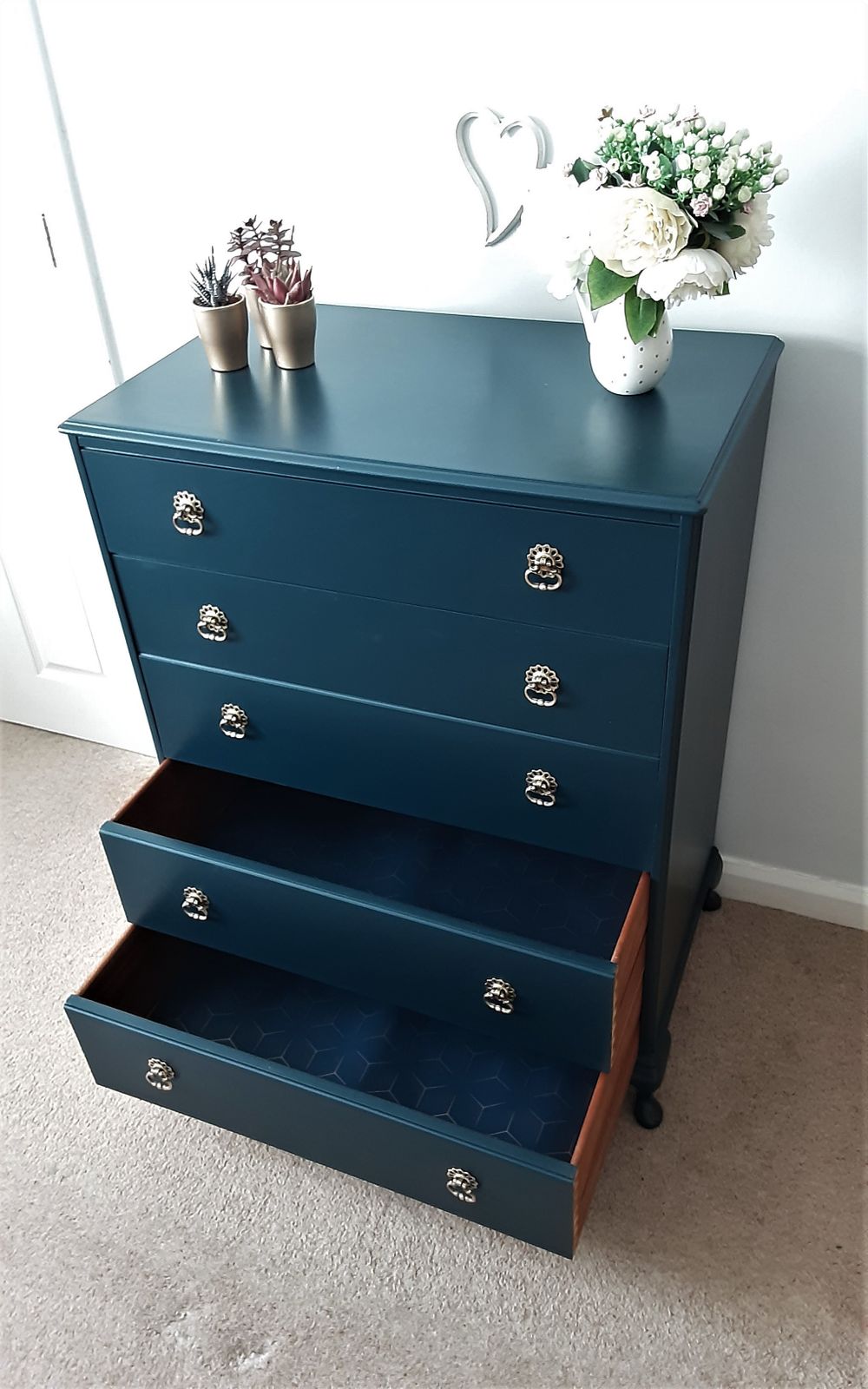 Queen Anne Style Drawers., 1960s photo vintage