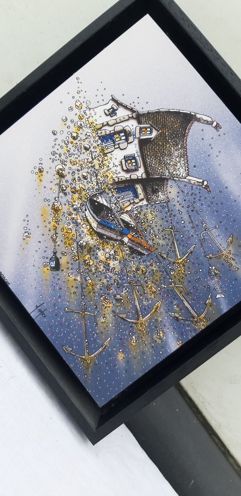 3 Paintings By Alain Couadou, 1970s photo for sale